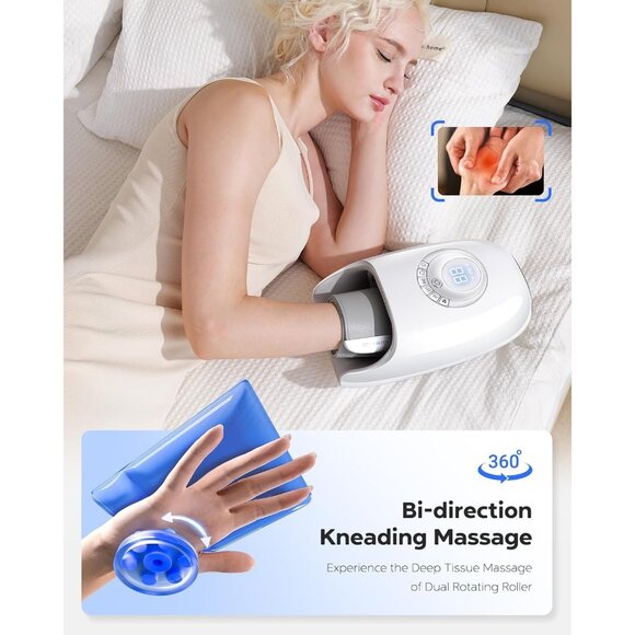 EaseZen Hand Massager Heat Compression Arthritis Carpal Tunnel Circulation - Picture 3 of 11